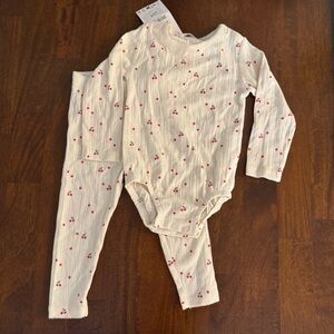 NWT Zara Cream Pajama Set 12-18 months